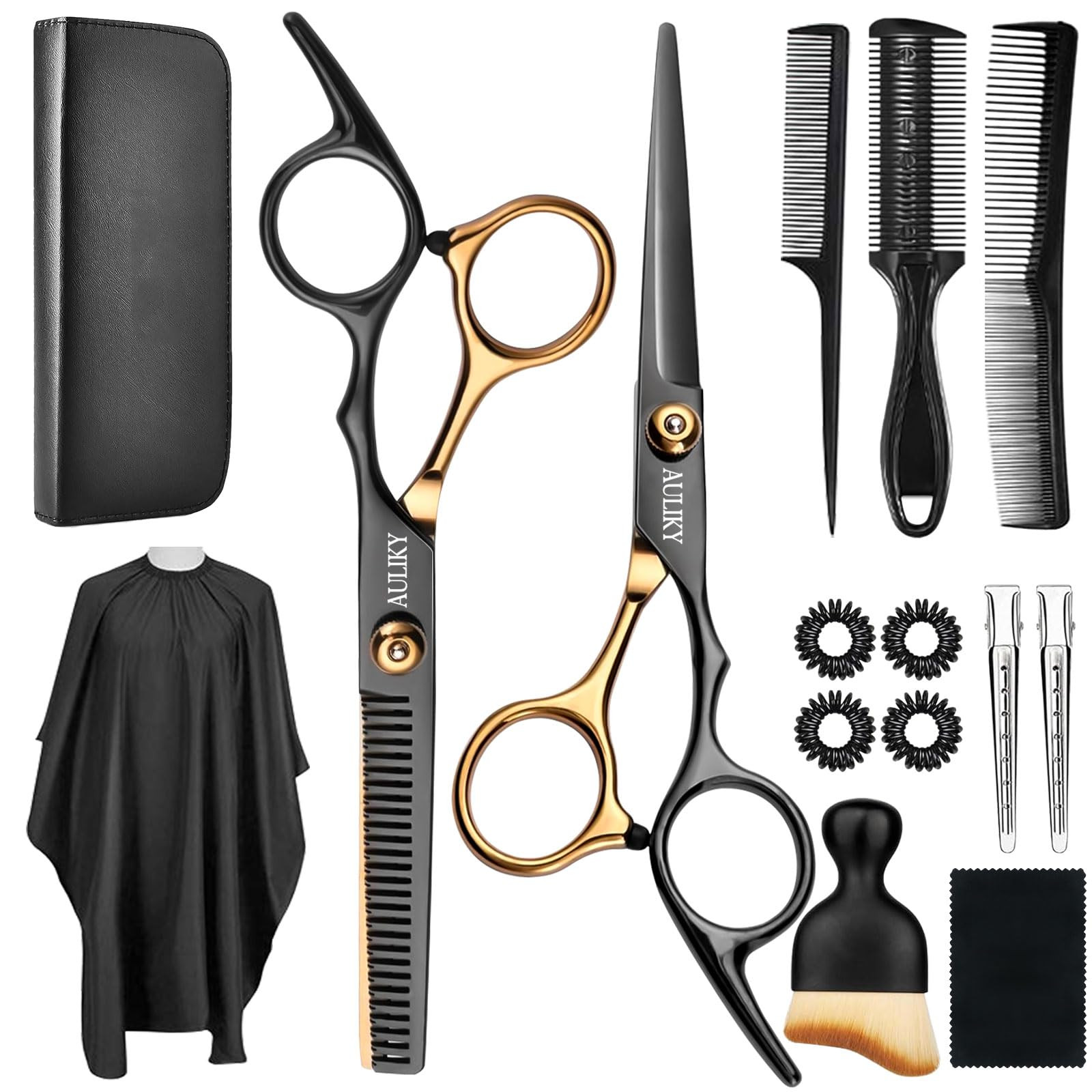 Hair Cutting Scissors Shears Kits, 15 Pcs Professional Stainless Steel Hairdressing Shears Set Th... | Amazon (US)