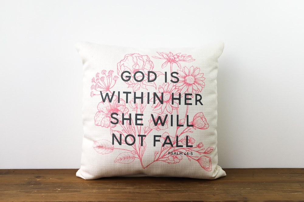 God Is Within Her Pillow | Little Birdie, Women’s encouragement, Christian decor | Little Birdie