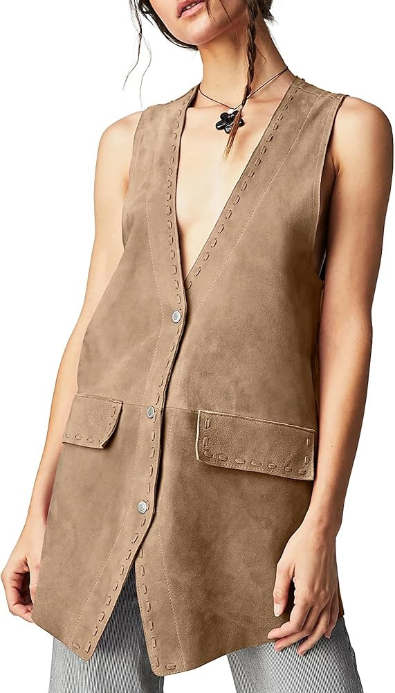Locachy Suede Vest Waistcoat | Amazon (US)