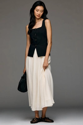 Moon River Square-Neck Vest Twofer Dress | Anthropologie (US)