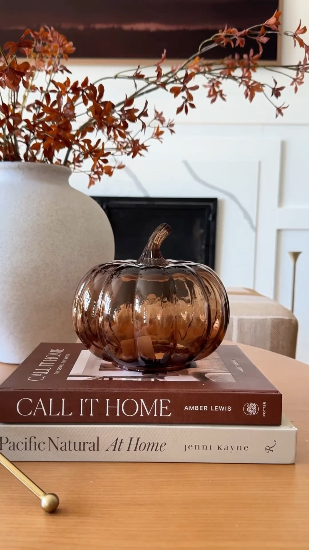 Can’t get over how pretty this amber glass pumpkin looks styled on my coffee table 🤎

It’s the easiest way to bring in those cozy fall vibes without overwhelming the space. I paired it with my favorite decor coffee table books for a layered, designer look that feels warm and inviting. 🍂

Target fall decor, amber glass pumpkin, cozy coffee table styling, modern fall decorating ideas, Threshold home finds
