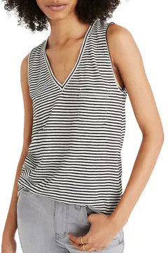 Whisper Cotton V-Neck Pocket Tank | Nordstrom