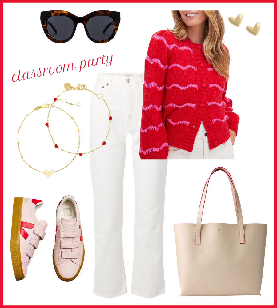 Valentine's Day outfit idea: classroom party! Valentine's Day sweaters. More on DoSayGive.com  

 #LTKSaleAlert #LTKFindsUnder50 #LTKFindsUnder100