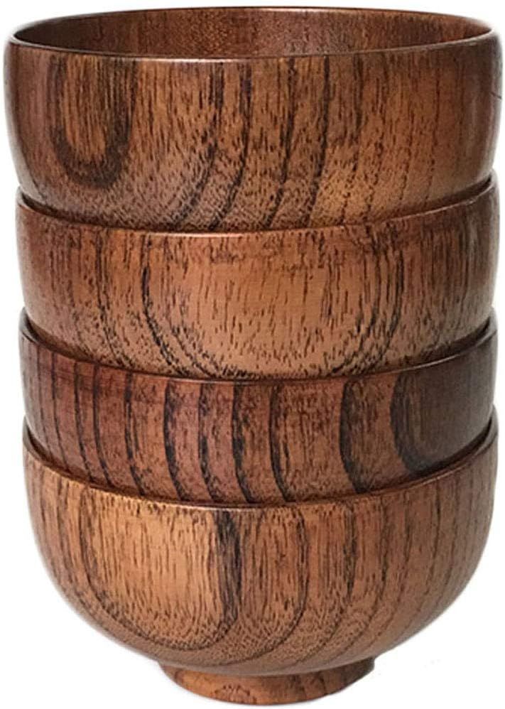 Cospring Handmade Wood Bowl, Mug, for Rice, Soup, Dip, Coffee, Tea, Decoration (4PCS Jujube Bowls... | Amazon (US)