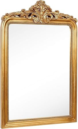 Hamilton Hills Top Gold Baroque Wall Mirror | Rich Old World Feel Framed Beveled Elegant Glass Mi... | Amazon (US)