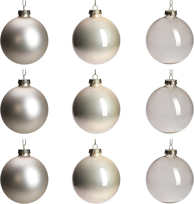 DN DECONATION Champagne Glass Christmas Ball Ornaments, 3.15' Hanging Christmas Baubles for Xmas ... | Amazon (US)