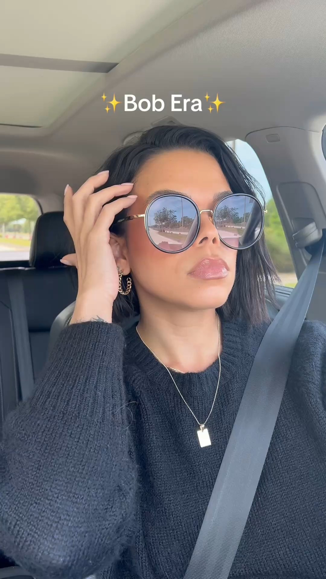 "New season, new 'do! ✂️✨ Loving my chic bob paired with this cozy Old Navy sweater, the perfect shades for sunny days, and my go-to lip liner and oil combo for that effortless pop of color. Ready to embrace spring in style! 🌷☀️ #BobLife #SpringFashion #OldNavy #LTKSpring 

#LTKStyleTip #LTKBeauty