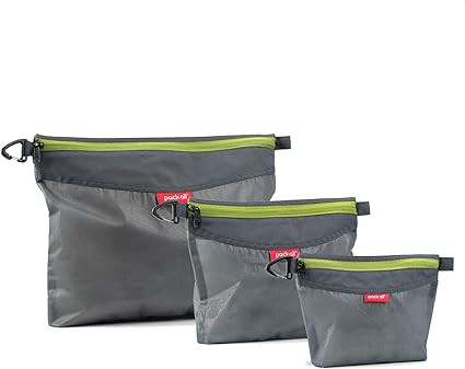 pack all 3 Pcs Water-resistant Material Zipper Pouch Set, Mesh Zipper Bags for Storage, Travel, O... | Amazon (US)