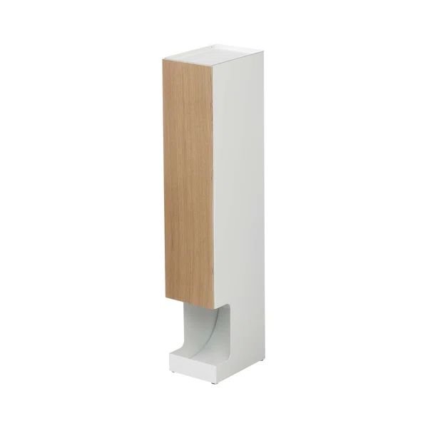 Yamazaki Home Toilet Paper Dispenser, Bathroom Storage Holder Stand, Steel + Wood, Holds 8 rolls | Wayfair North America