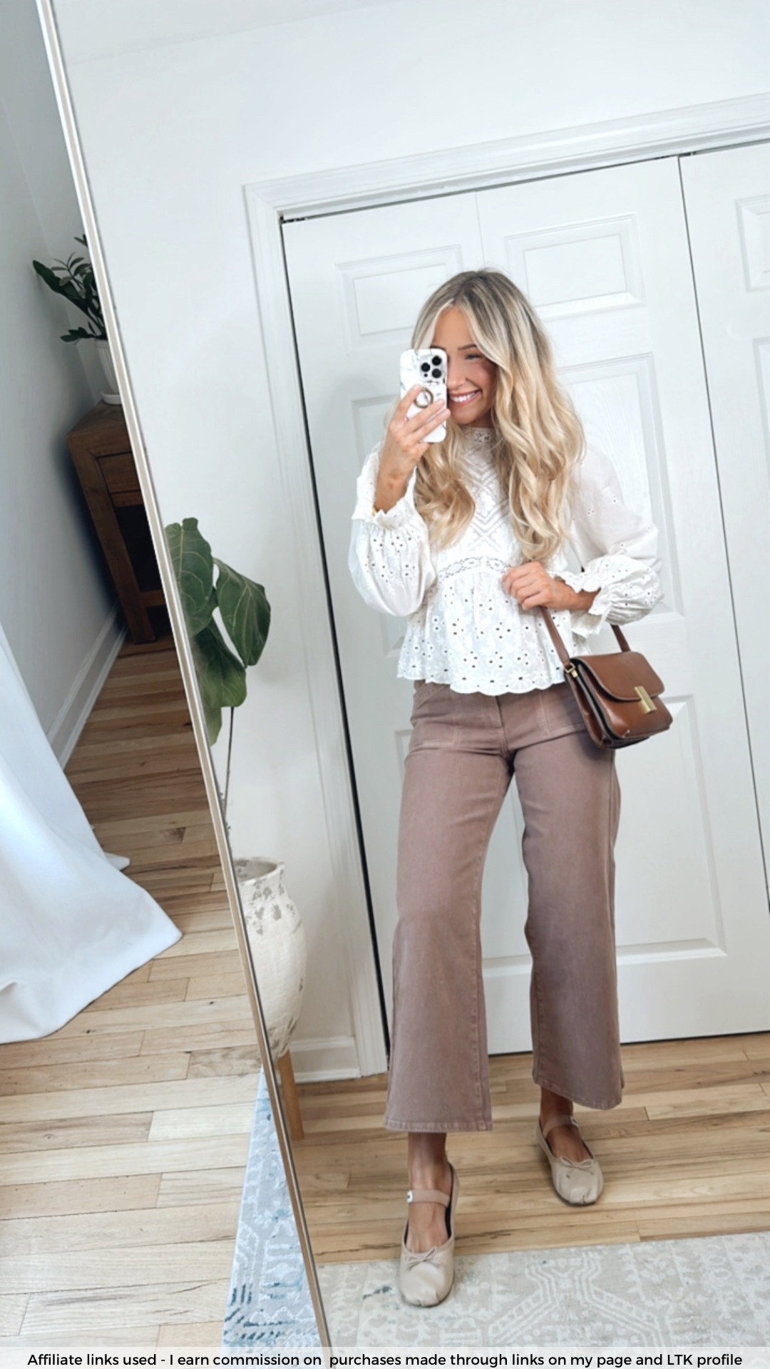 Spring outfit 2026

Pink jeans
White eyelet top peplum
