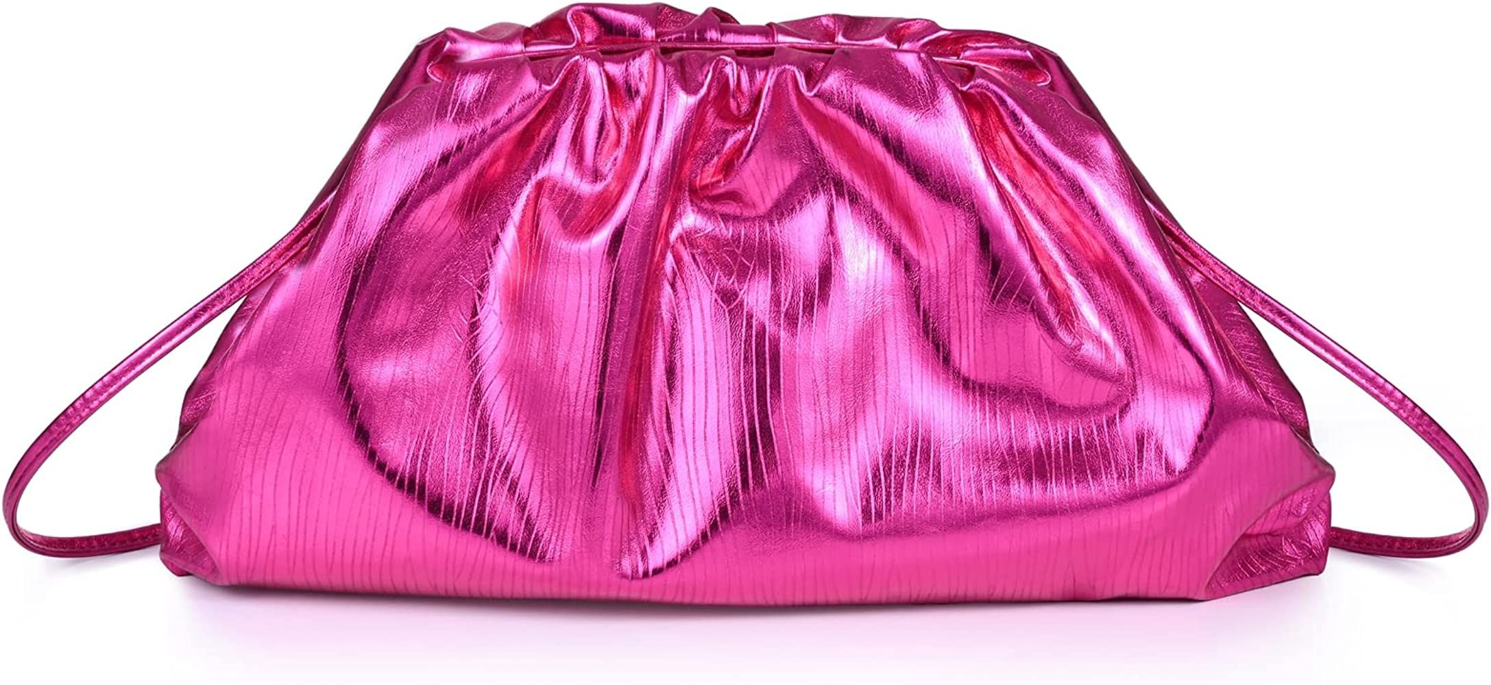 Bisadon Dumpling Pouch Crossbody Bag for Women Soft Clutch Purse Ruched Shoulder Bag Fashion Even... | Amazon (US)