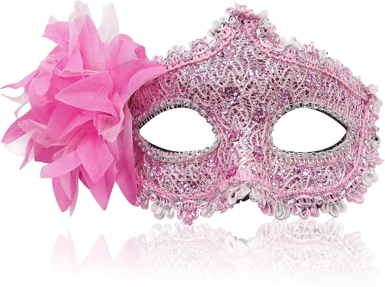Masquerade Mask For Women Venetian Masks Christmas Women flower Half Face Masks Eye Maskcosplay Lace | Amazon (US)