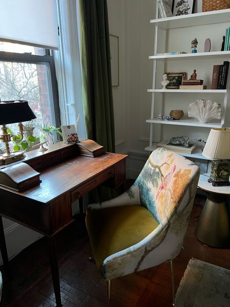 New upholstered desk chair, green velvet curtains 

#LTKFind #LTKhome #LTKstyletip