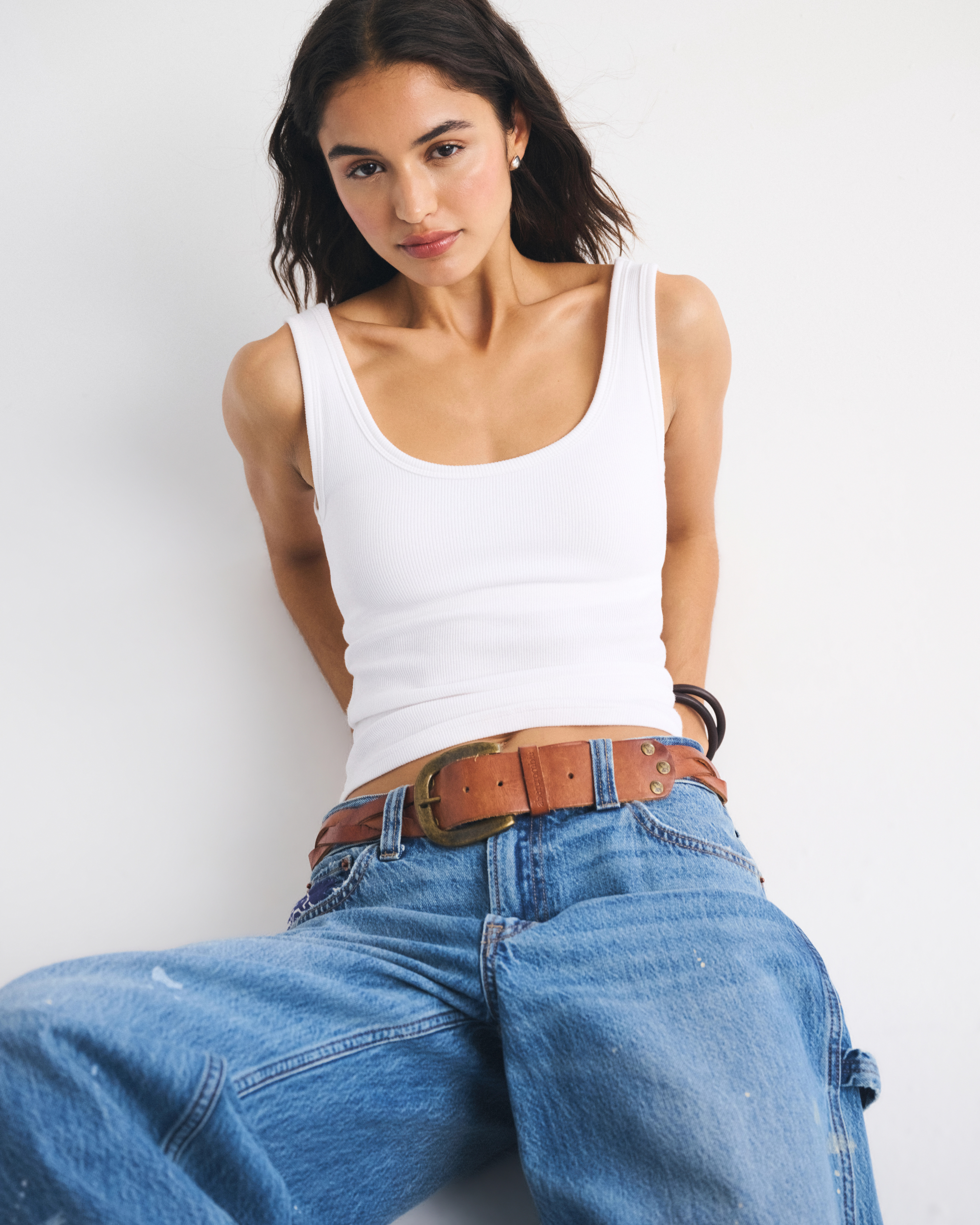 Bra-Free Rib Scoopneck Tank | Abercrombie & Fitch (US)