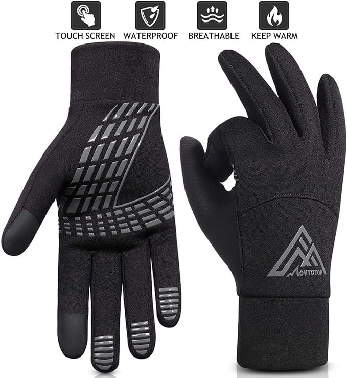 MOVTOTOP Running Gloves for Men & Women, Touch Screen Winter Gloves Warm, Water-Resistant Gloves,... | Amazon (US)