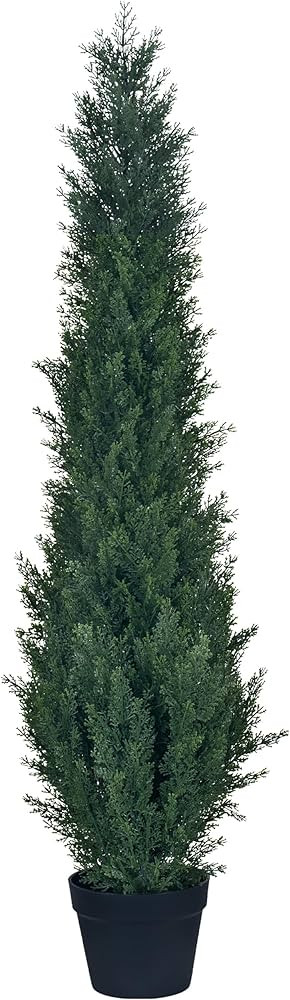 HAIHONG 4ft Artificial Cedar Topiary Trees - Fake Boxwood Topiary Cypress Trees Potted Plants, Ar... | Amazon (US)