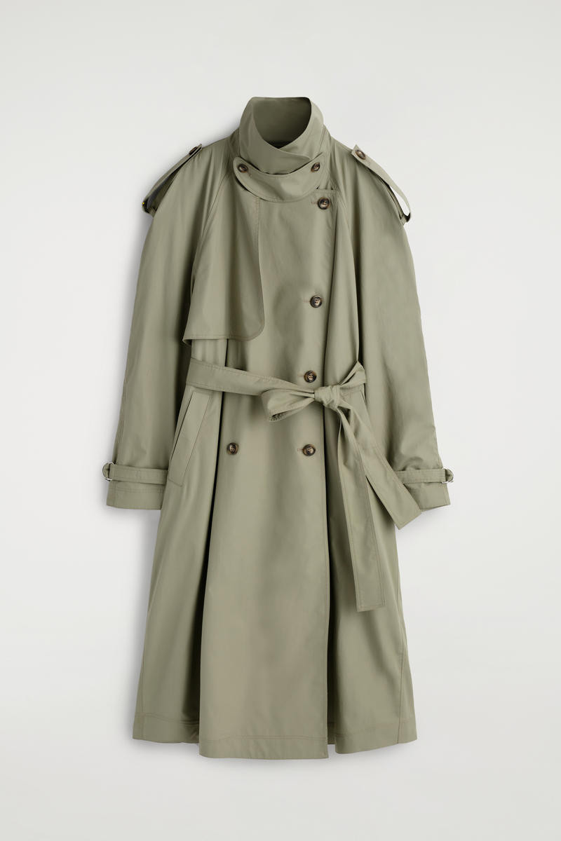Mock-Neck Cotton Trench Coat | COS (US)