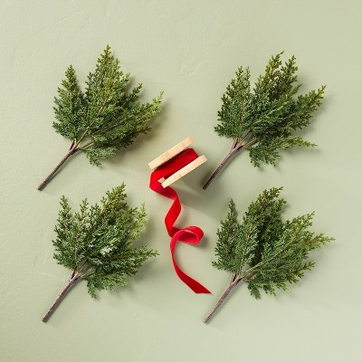 4ct Cedar Gift Toppers with Ribbon Spool - Hearth & Hand™ with Magnolia | Target