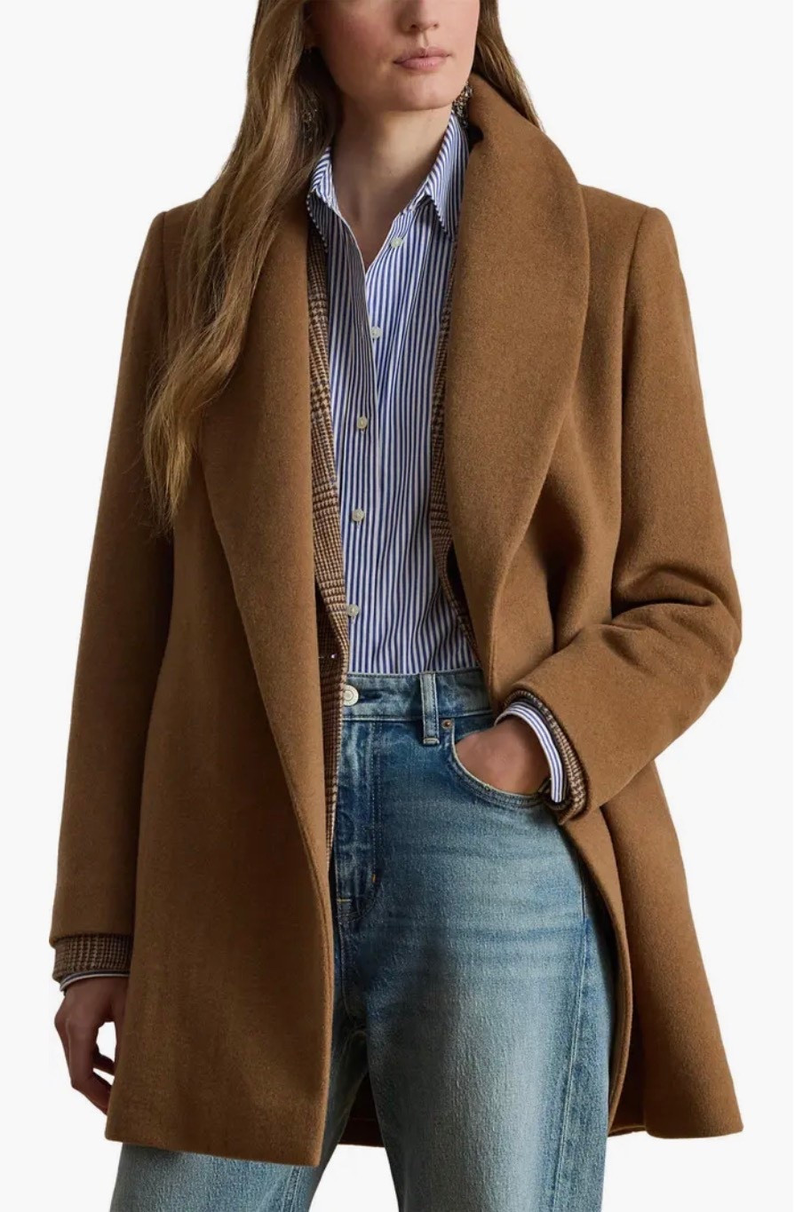 Only 1 size left in this ralph lauren wool blend wrap coat 