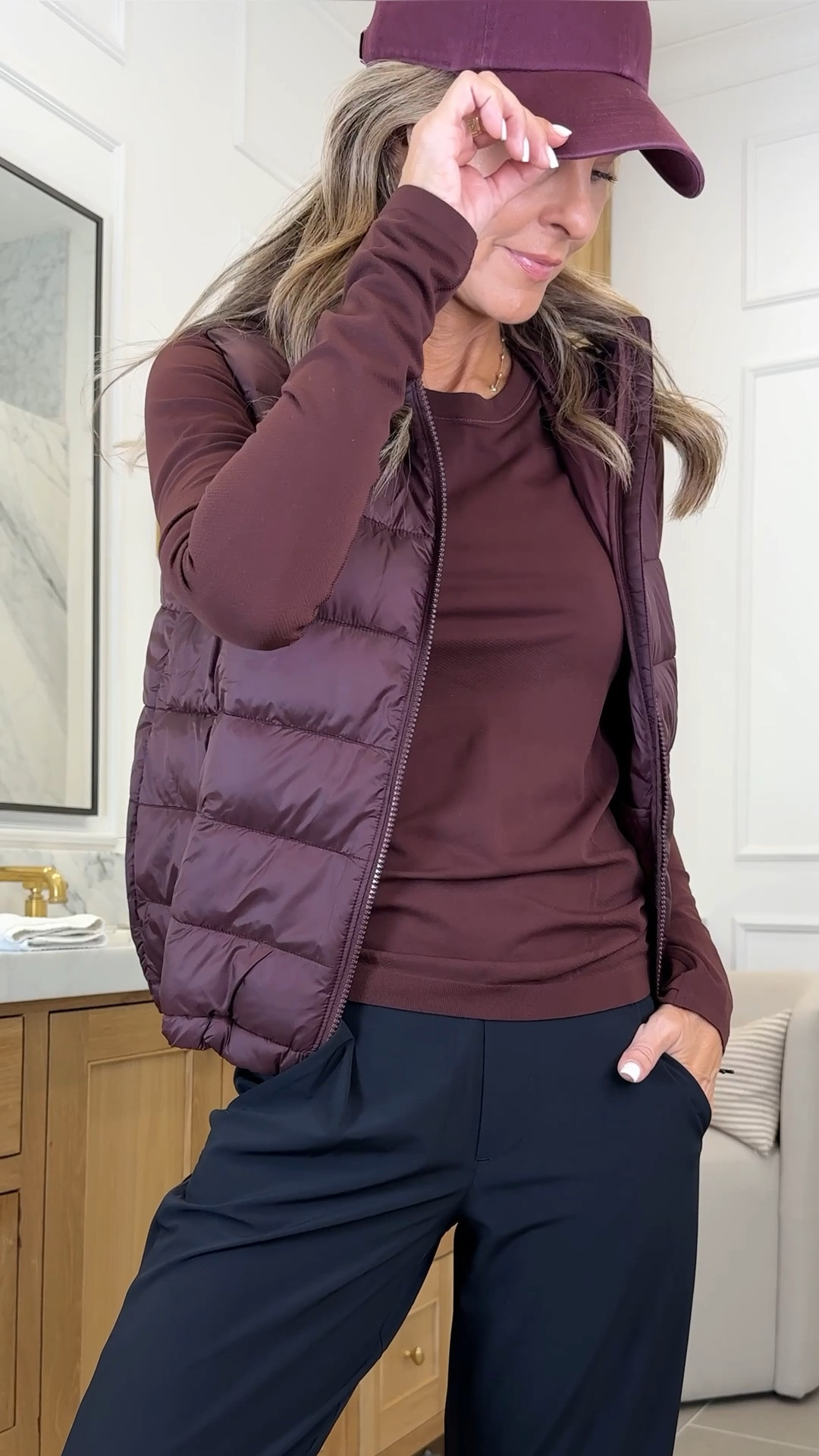Perfect time for stocking up on gifts for others or yourself! 
I’m 5’6”
-Brooklin pant sz XS (now available in lined!) 
-Seamless momentum top sz S 
-Air Puff vest sz XS packable 
-Truffle brown seamless top sz S 
-Truffle brown Sherpa vest sz XS 
-Fleece zip-up is thick and cozy! (On Sale) 


#LTKActive #LTKOver40 #LTKSaleAlert