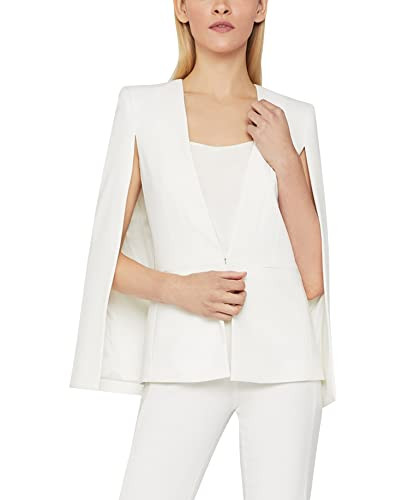 BCBGMAXAZRIA Women's Blazer with Long Cape Sleeves, Off White, Medium | Amazon (US)
