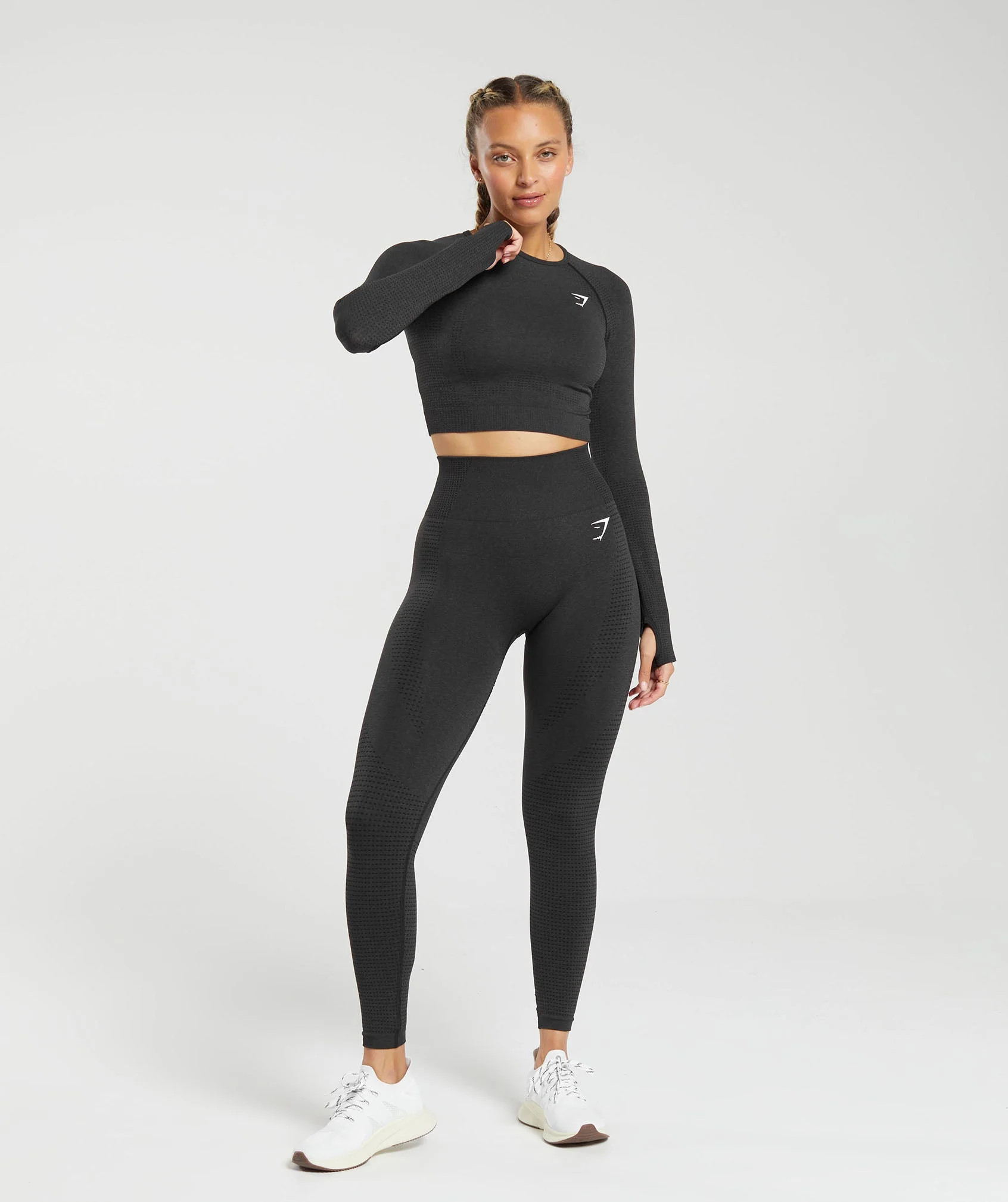 Gymshark Vital Seamless 2.0 Crop Top - Black Marl | Gymshark US