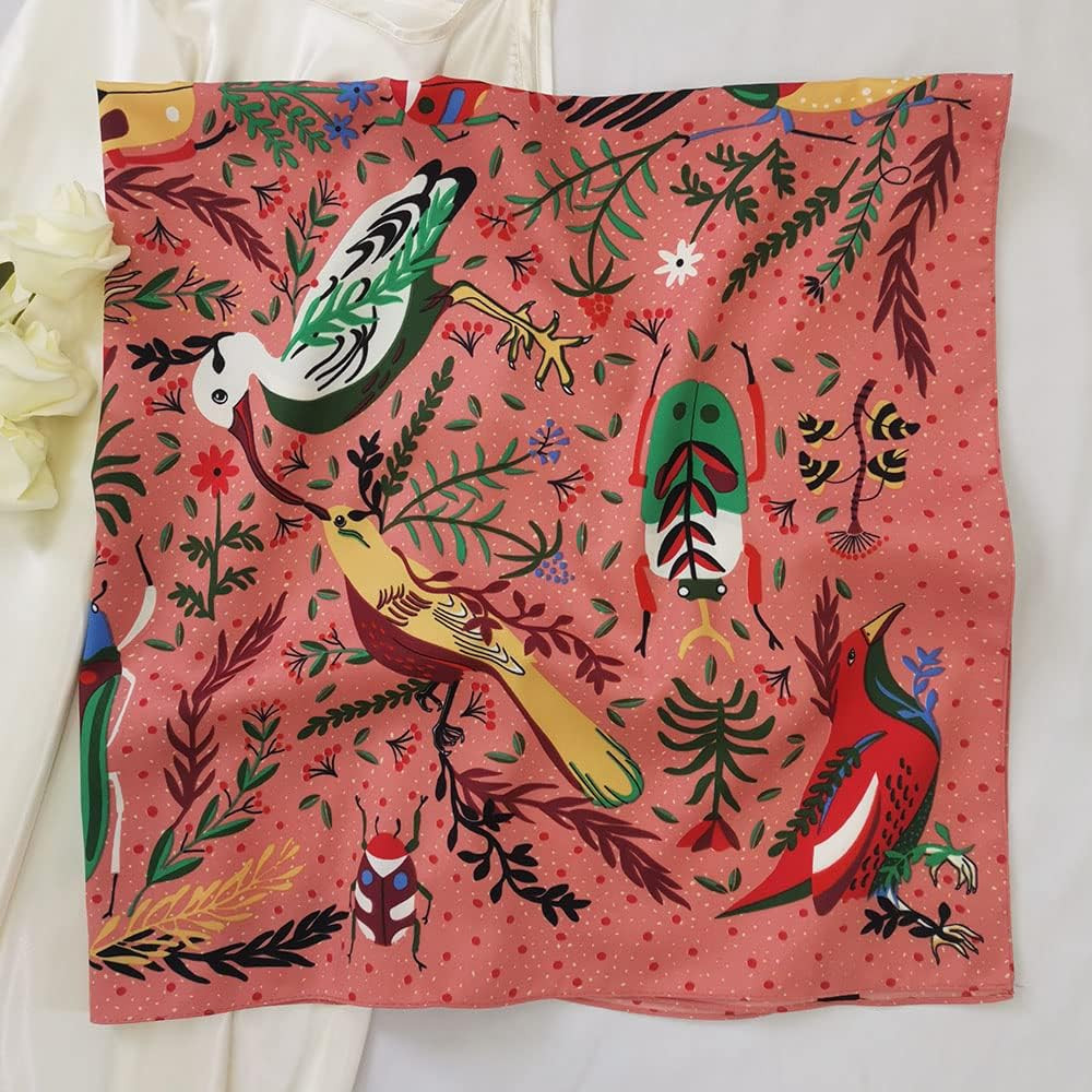 Julunar Silk Like Head Scarf for Women - Satin Large Hair Scarves - 35" Square Silk Hair Wrap for... | Amazon (US)