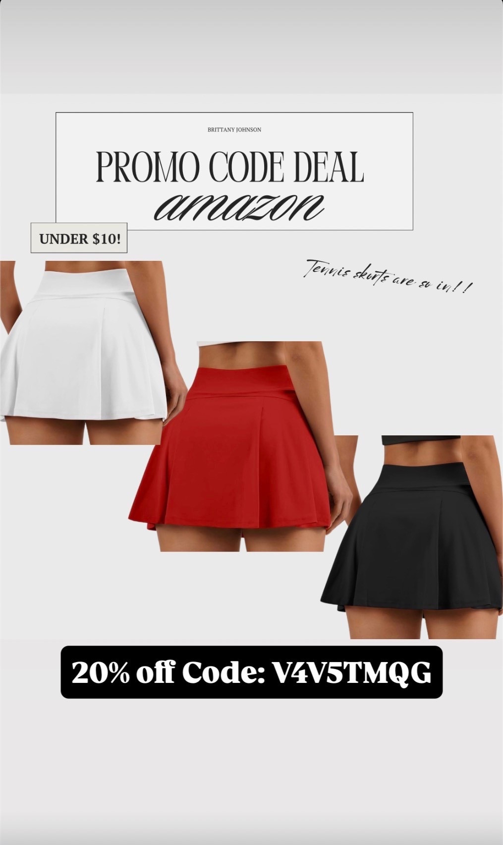 The viral tennis skirts everyone is wearing 🎾✨
Cute, comfy, and perfect for summer outfits — now under $10 on Amazon! 🤍❤️🖤

Use code: V4V5TMQG for an extra 20% OFF 🛍️

#LTKMidsize #LTKActive #LTKootd