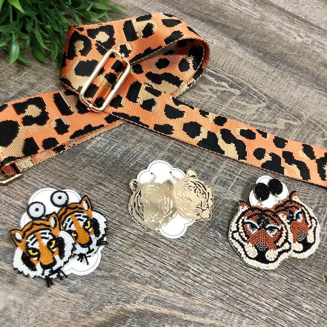 Tiger Earrings - Game Day! 5 Choices! Beaded or Filigree - Bengal | Etsy (US)