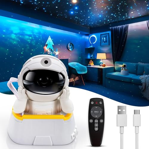 YAYZA! Astronaut Galaxy Projector, Star Night Light Space Projector, Starry Nebula Ceiling LED Lamp with Remote Control, Kids Room Timed Decor Aesthetic for Children's Day, Boy & Girl Birthday | Amazon (US)