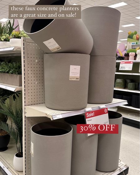 Great faux concrete planters now 30% off! These look so good in person 

#LTKhome #LTKxTarget #LTKSeasonal