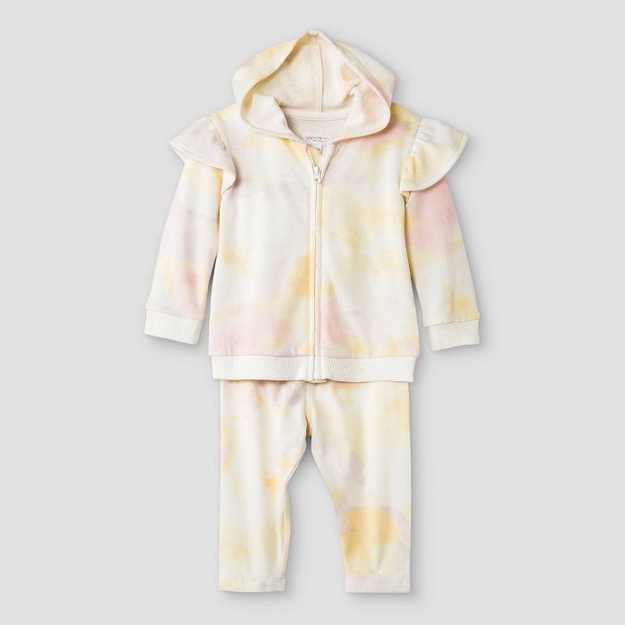 Grayson Mini Baby Girls' Tie-Dye Hoodie Top & Bottom Set | Target