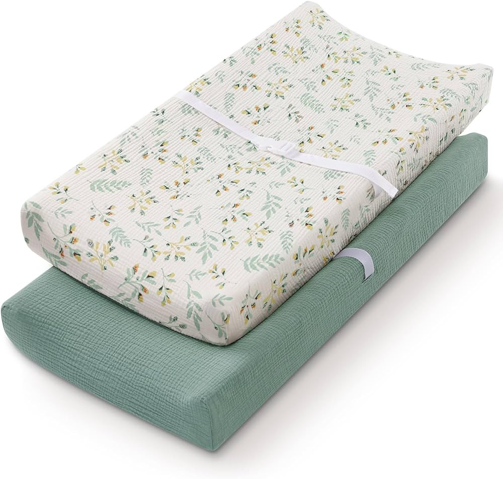 Muslin Changing Pad Cover for Baby Girls Boys, Cotton Natural Comfort Diaper Change Table Pad Cov... | Amazon (US)