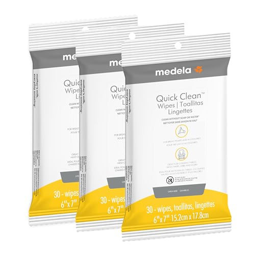 Medela Quick Clean Breast Pump and Accessory Wipes 90ct, 3 Packs of 30 Count, Resealable, Convenient and Hygienic On The Go Cleaning for Tables, Countertops, Chairs, and More | Amazon (US)