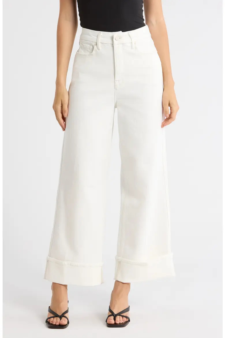 Good American Soft Tech Good Skate Crop Wide Leg Jeans (Women) | Nordstromrack | Nordstrom Rack