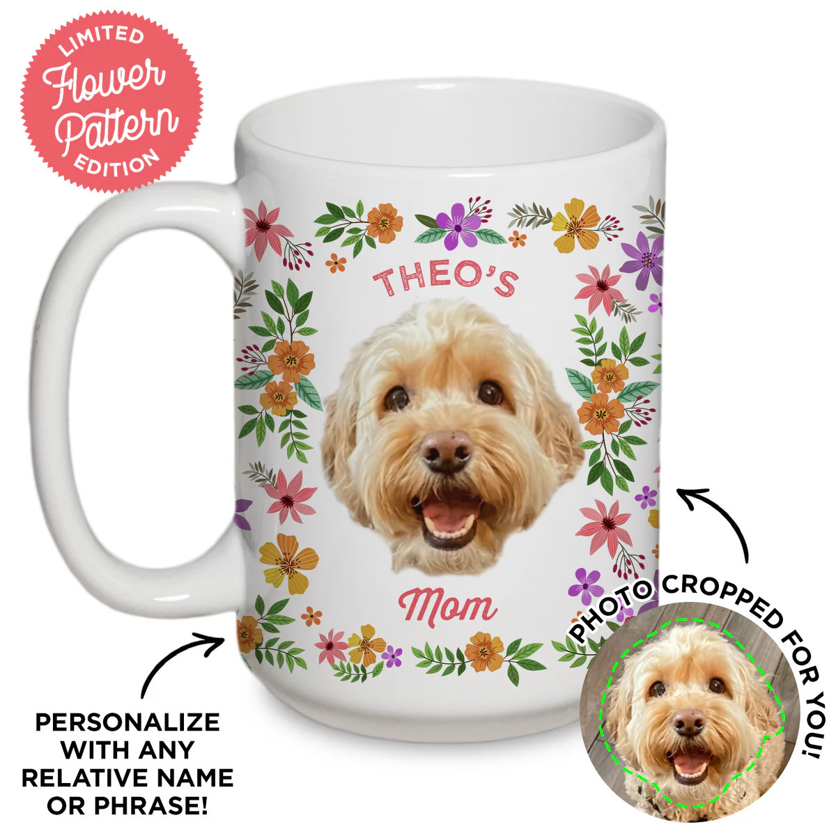 Personalized Pet Flower Mug | Type League Press