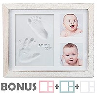 Baby Handprint Kit | Clay Footprint Keepsake Kit, Baby Prints Photo Frame, Infant Picture Frame, ... | Amazon (US)