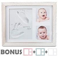 Baby Handprint Kit | Clay Footprint Keepsake Kit, Baby Prints Photo Frame, Infant Picture Frame, ... | Amazon (US)