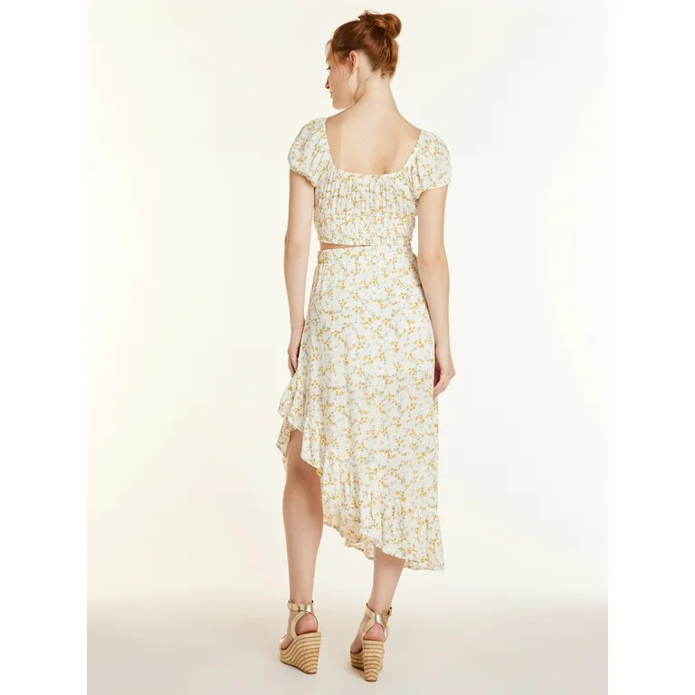 No Boundaries Floral Top and Skirt Set, Women's and Women's Plus | Walmart (US)