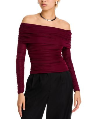 Ronny Kobo Harley Off The Shoulder Ruched Top  | Bloomingdale's Women Tops & Tees | Bloomingdale's (US)