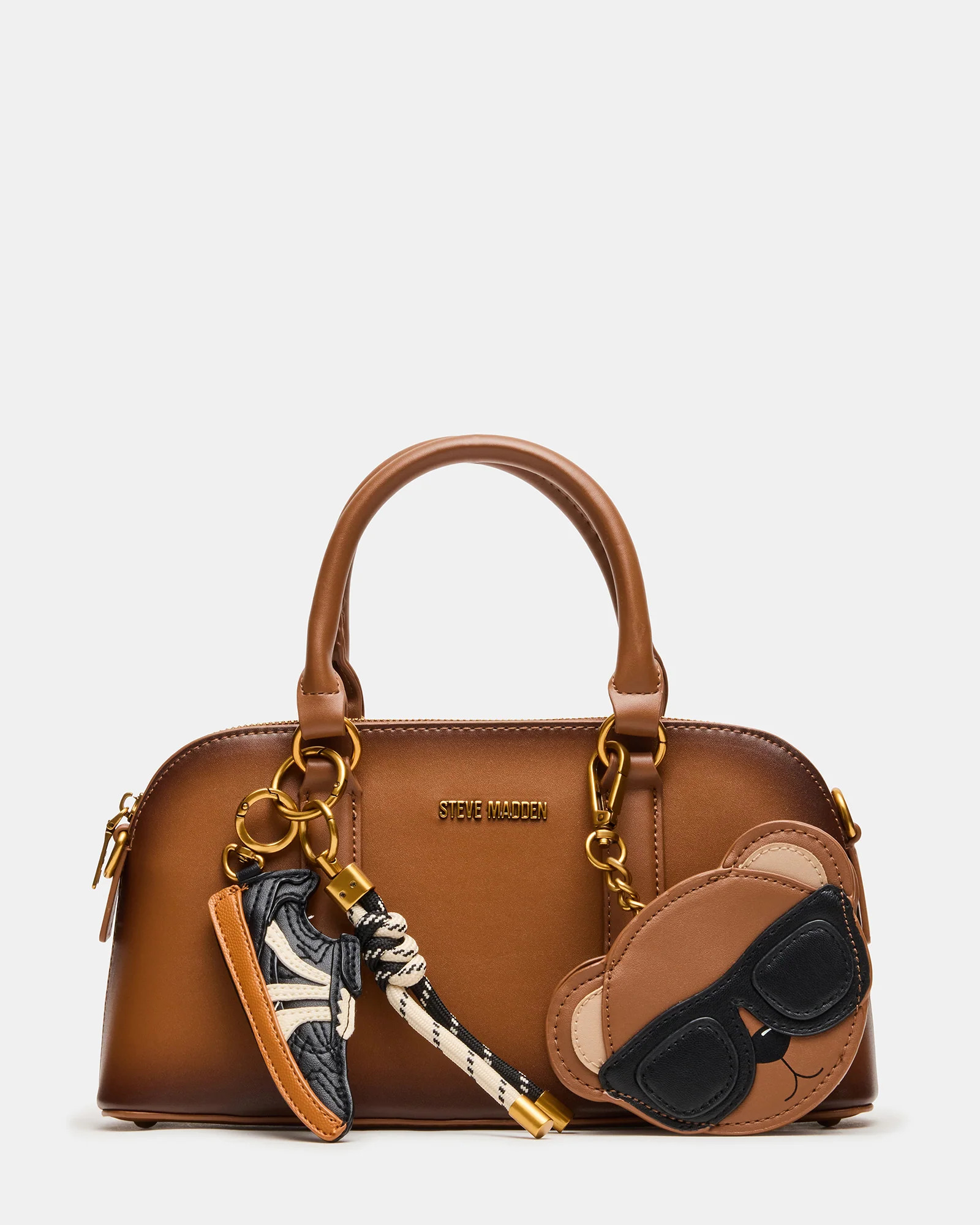 THORNE Bag Nutshell Zipper Sneaker Bear Charms Top Handle Handbag | Steve Madden (US)