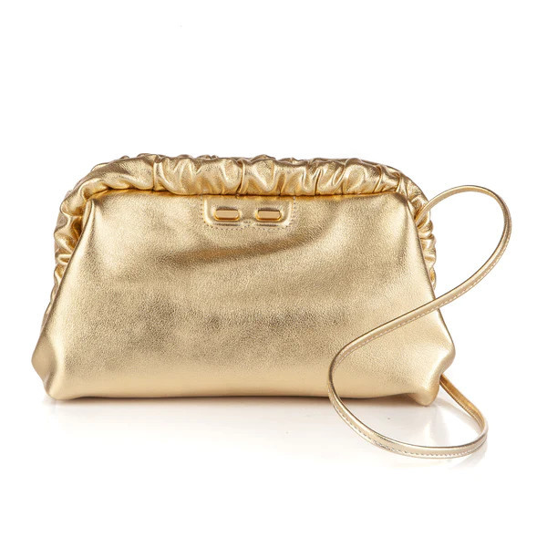 Carter Cloud Pouch in Metallic Gold | BENE