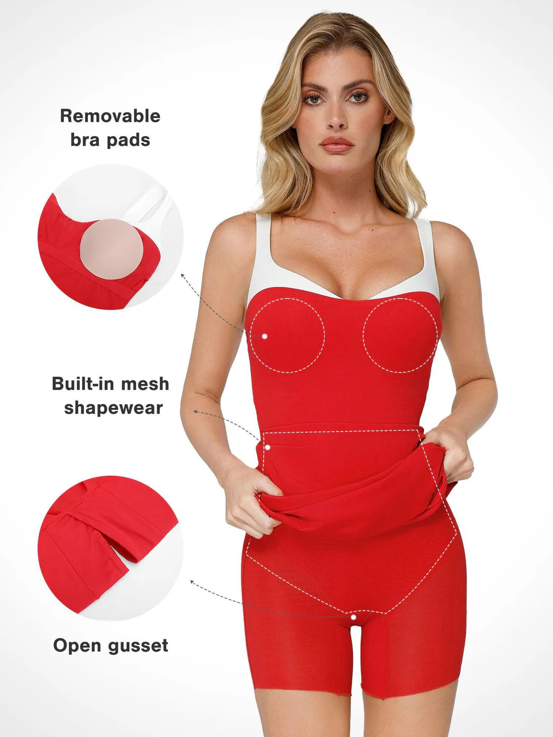 Shapewear Contrast Trim Built-In Sculpting Maxi Dress | Popilush