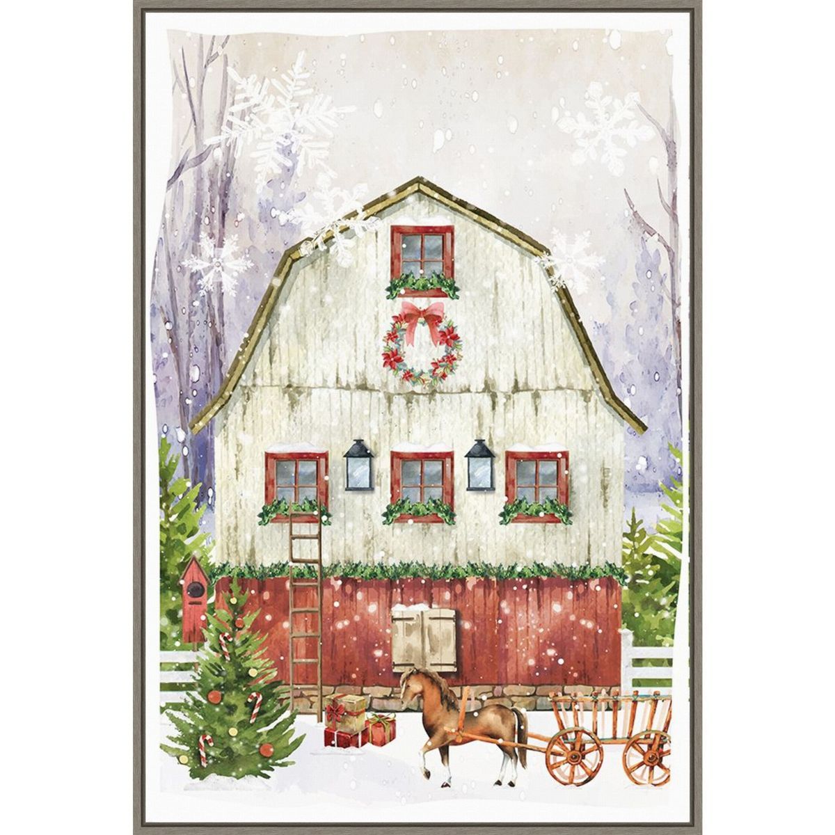 Amanti Art Country Christmas Barn by Art Nd Framed Canvas Wall Art | Target