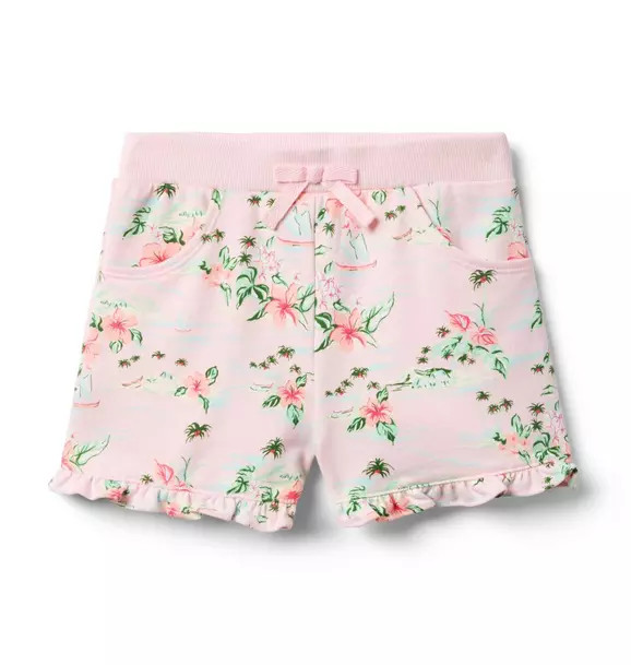 Island Floral Ruffle Hem French Terry Short | Janie and Jack