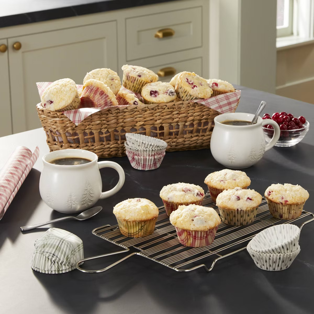 16oz Winter Trees Round Stoneware Mug Cream - Hearth & Hand™ with Magnolia | Target