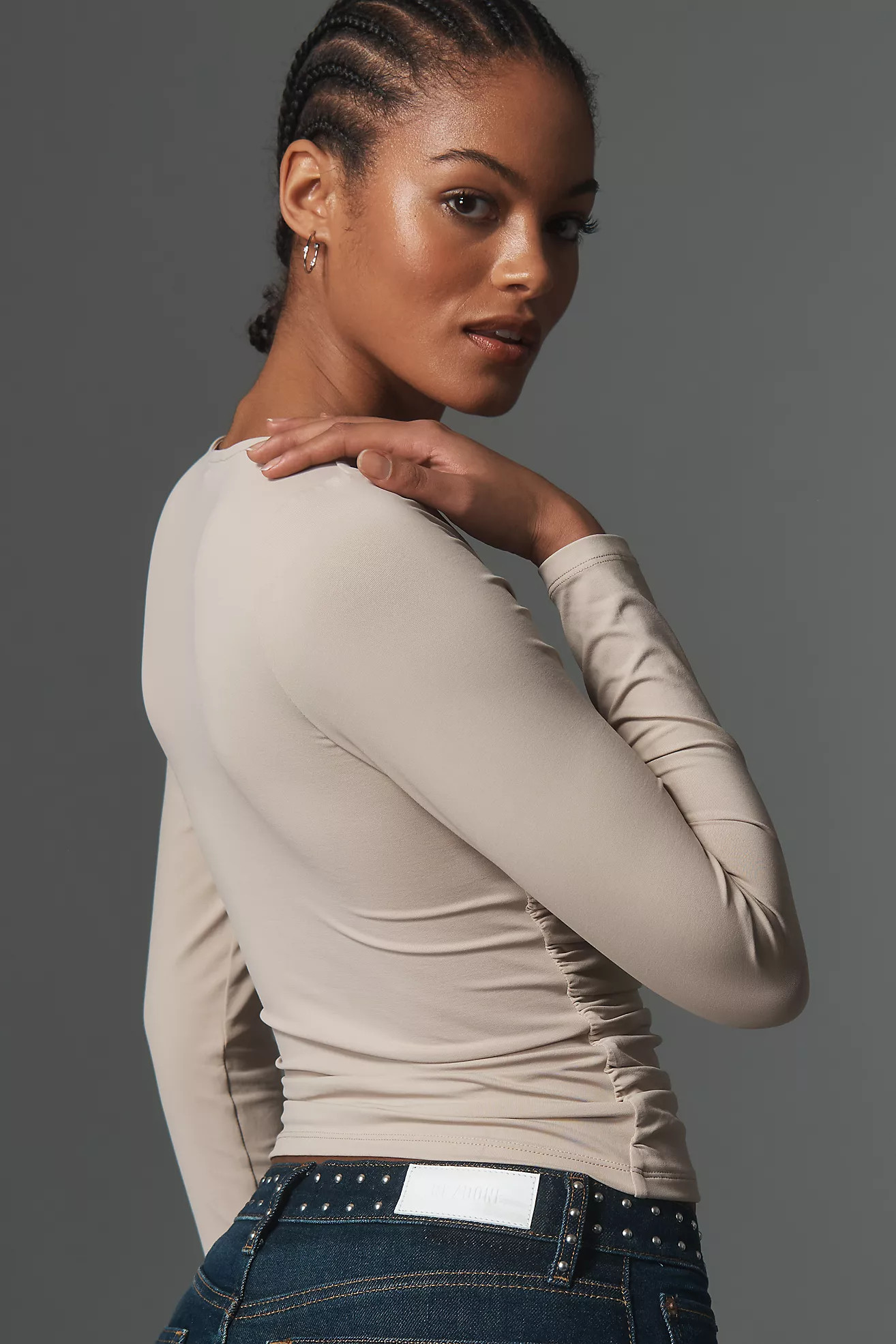 By Anthropologie Long-Sleeve Ruched Top | Anthropologie (US)