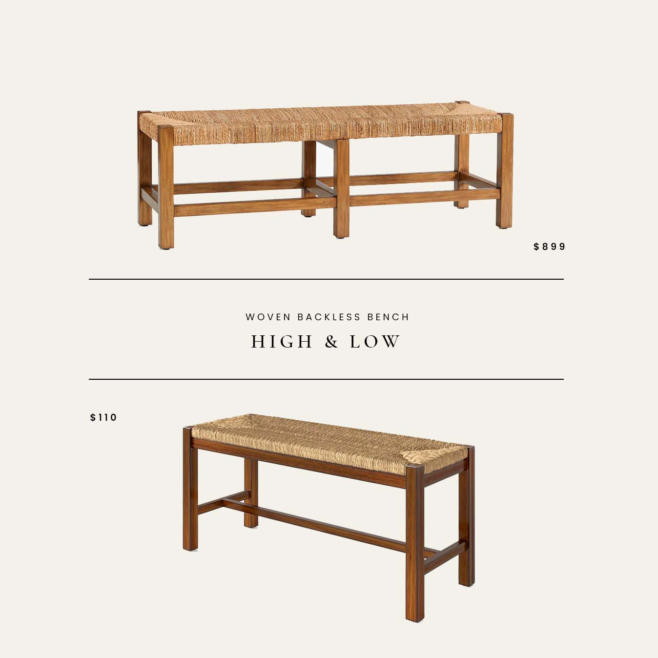 High / Low : Woven Backless Bench 

 #LTKHome