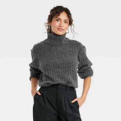 Women's Mock Turtleneck Cashmere-Like Pullover Sweater - Universal Thread™ | Target