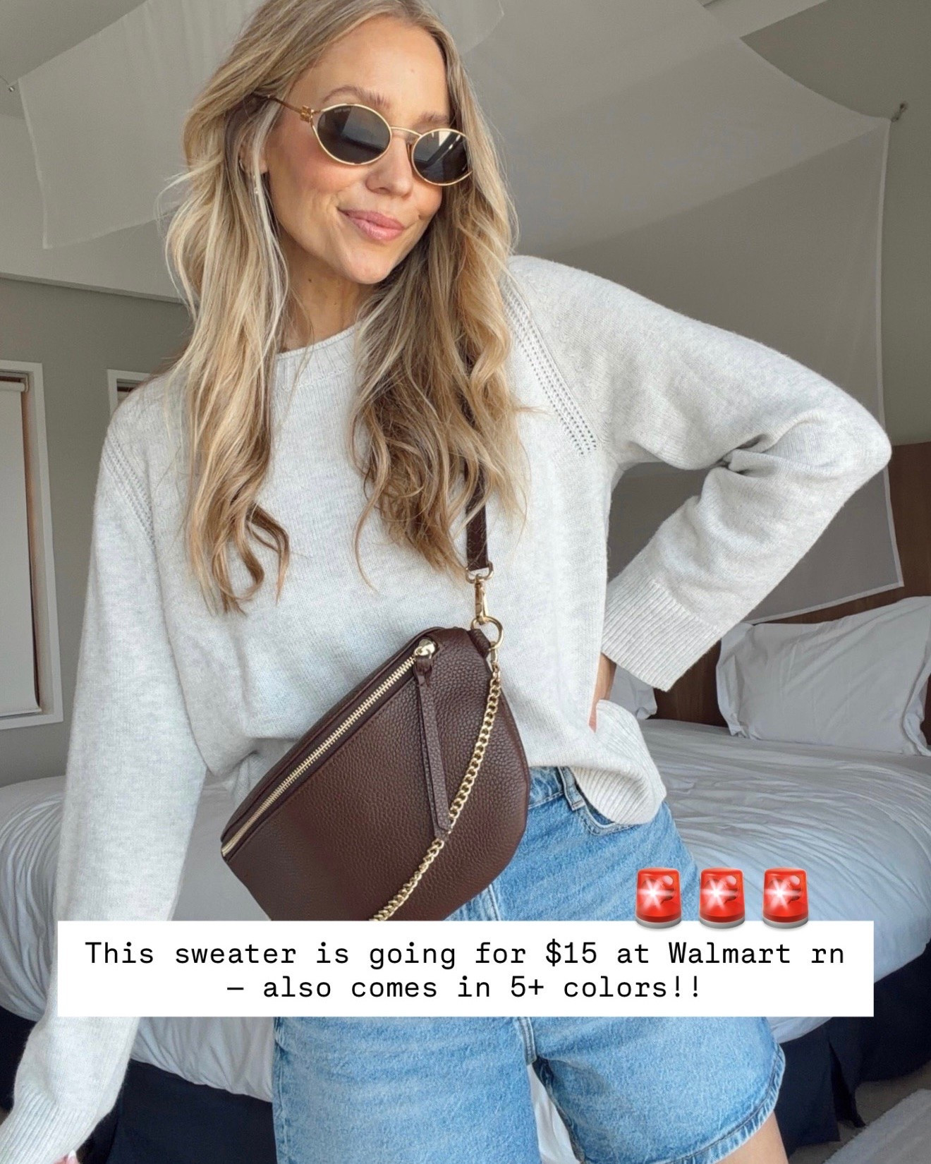 ✨SCROLL TO SHOP✨
Already ordered more of these $15 Walmart sweaters that remind me of Aritzia. 

Small // tts